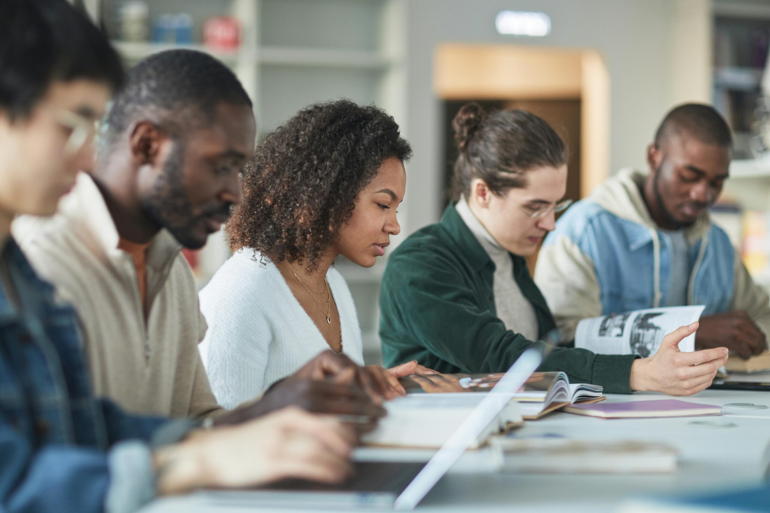 Group of students studying